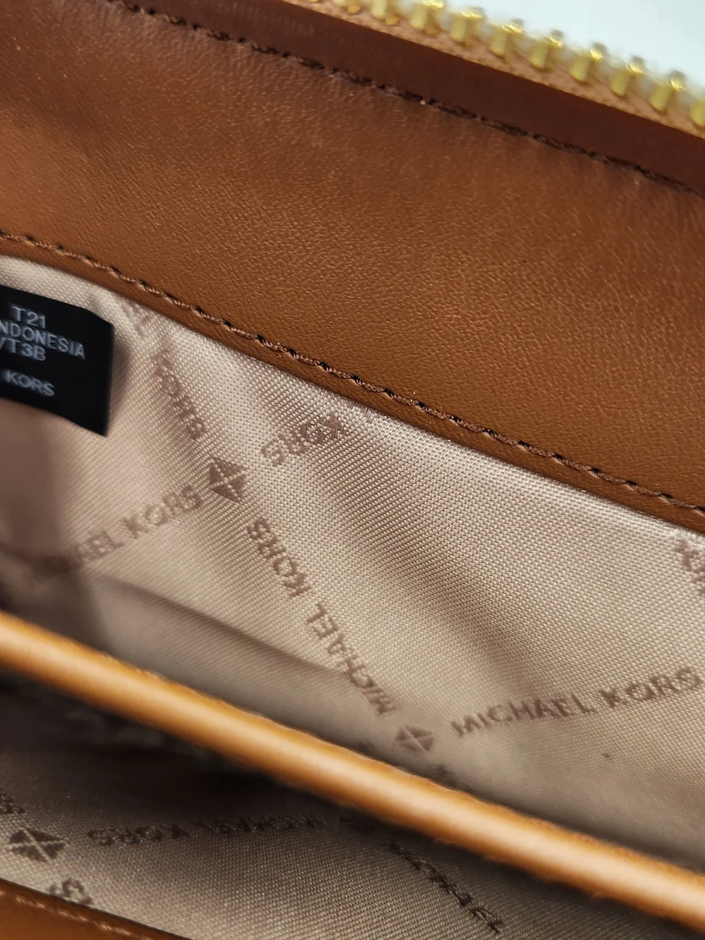 Michael Kors Beige Signature Wristlet Wallet